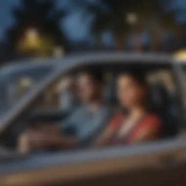 Happy Owners in Their New Car A happy couple driving their newly financed used car