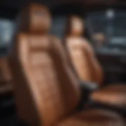 Close-up view of Raptor's luxurious leather seats