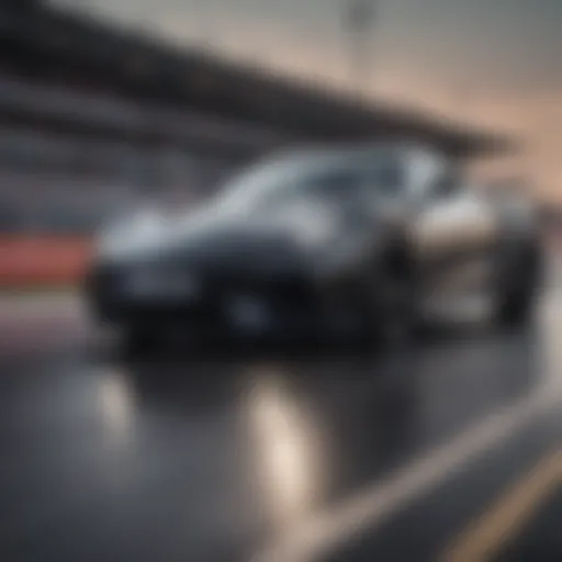 Dynamic view of a high-performance sports car on a racetrack