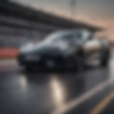 High-Performance Sports Car in Action Dynamic view of a high-performance sports car on a racetrack