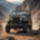 Historic Jeep military vehicle showcasing its rugged design