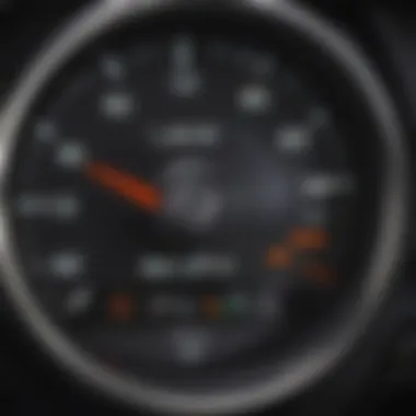 A close-up of the Lexus dashboard displaying fuel efficiency metrics.