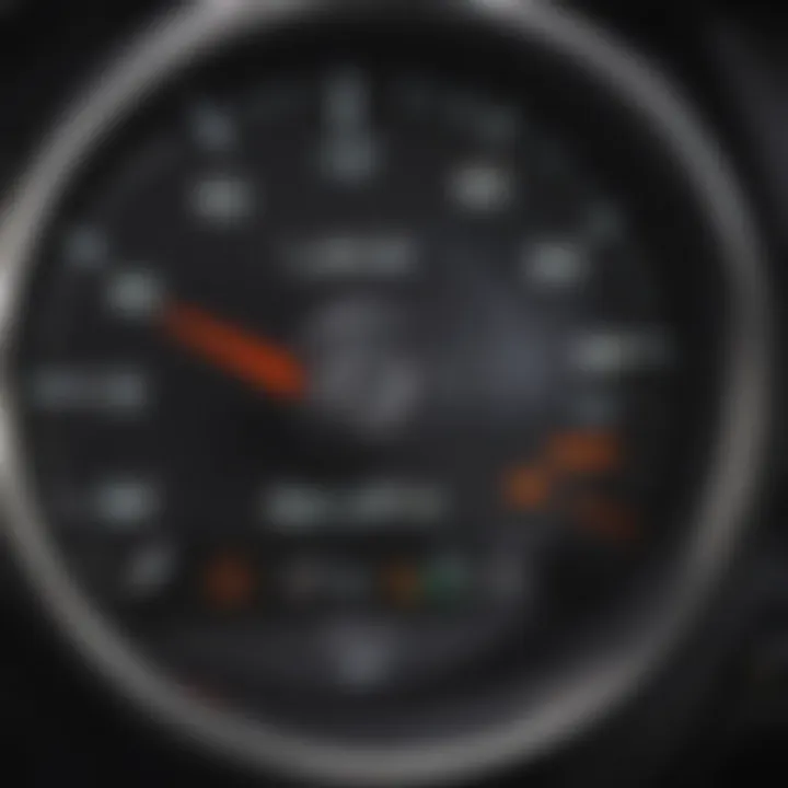 A close-up of the Lexus dashboard displaying fuel efficiency metrics.