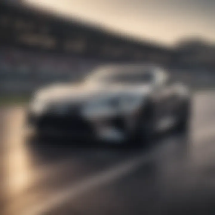 Dynamic driving shot of a Lexus sports car on a racetrack