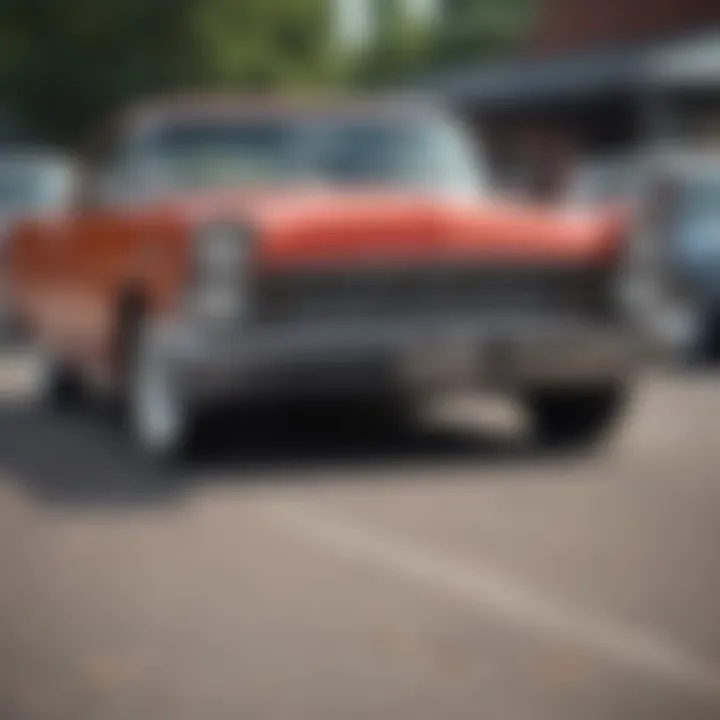 A group of vintage Lincoln cars displayed at a car show