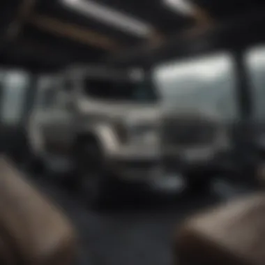 Luxurious Interior of the G-Class Interior of the Mercedes-Benz G-Class highlighting luxury materials and technology.