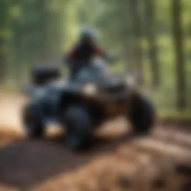 Challenging Terrain for ATV Enthusiasts Rider navigating a challenging terrain on an ATV