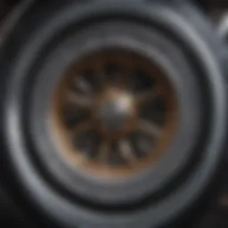 Close-up view of a mini English wheel showcasing its intricate design and craftsmanship.