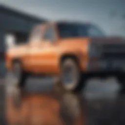Sleek modern pickup truck with aerodynamic design