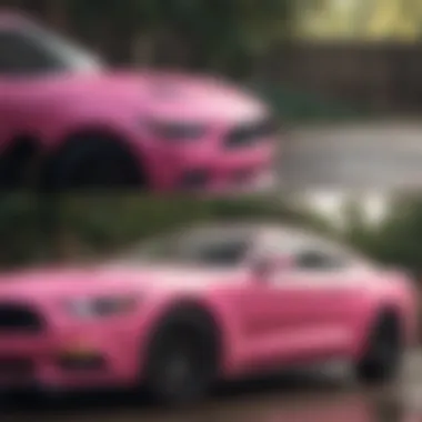 Exterior styling options for the pink Mustang