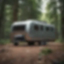 A compact slide-in camper mounted on a small truck showcasing its streamlined design.
