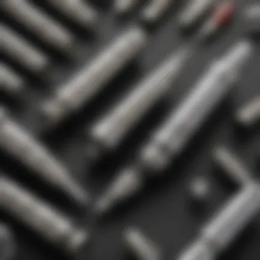 Different types of spark plug thread repair kits displayed