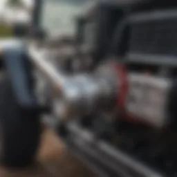 Close-up view of the Sprintex Supercharger installed on a Jeep JK 3.8 engine.