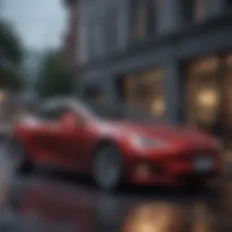 Tesla luxury sedan exterior design showcasing aerodynamics