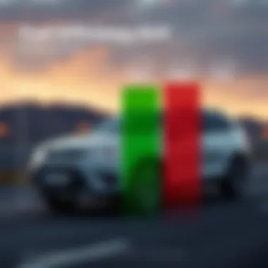 A graphic representation of fuel efficiency metrics compared across different SUVs