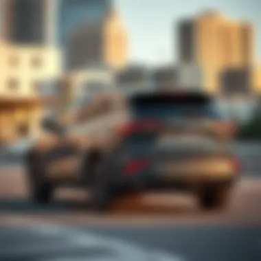 A sleek and modern economy SUV parked in an urban setting
