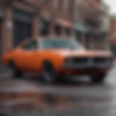Urban Dynamics of the Bulletproof Dodge Charger Dodge Charger in a dynamic urban setting demonstrating its agility and security capabilities