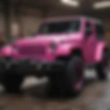 Interior customization options for a pink Jeep Wrangler