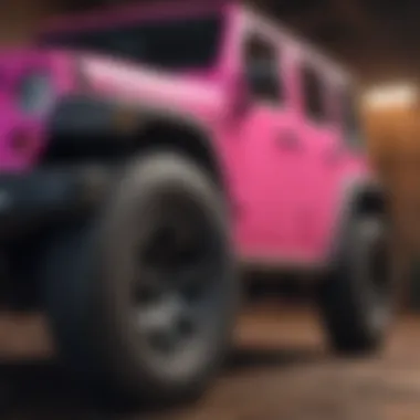 Custom pink Jeep Wrangler showcasing unique design elements