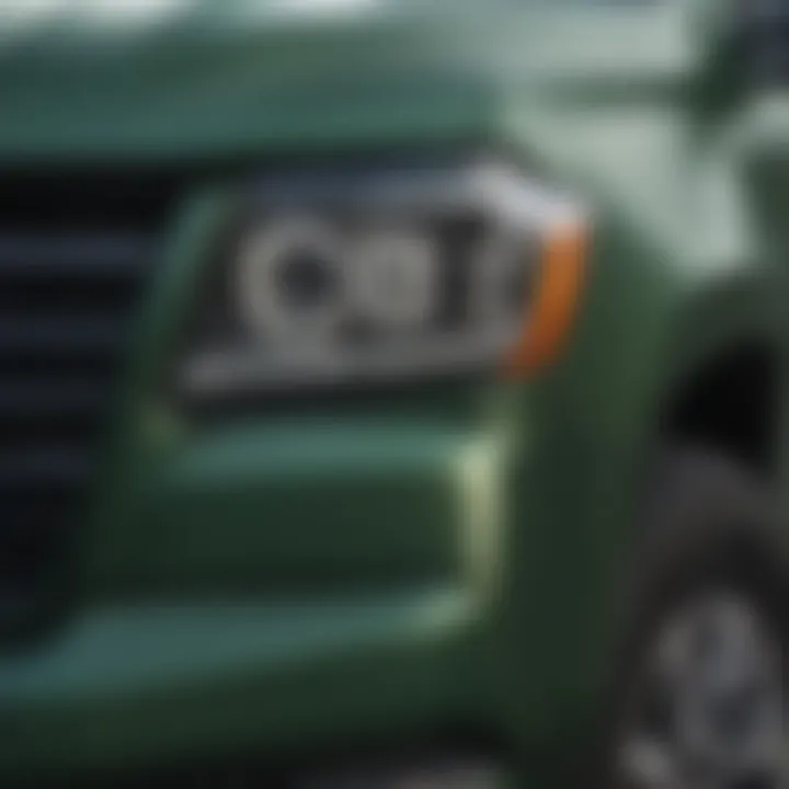 Detailed close-up of the truck's exterior finish