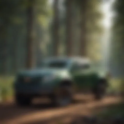 Forest Green Chevy Colorado parked in a scenic landscape