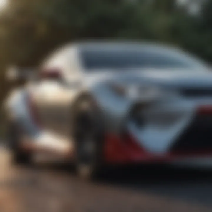 Dynamic exterior design of a high-end Toyota vehicle emphasizing aerodynamics and elegance.