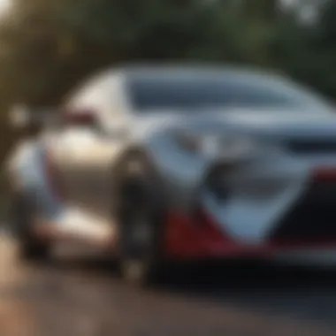 Aerodynamic Design of High-End Toyota Dynamic exterior design of a high-end Toyota vehicle emphasizing aerodynamics and elegance.