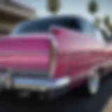 A stunning lowrider limousine showcasing vibrant custom paint and intricate details