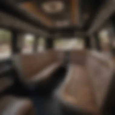 Luxurious Interior of a Lowrider Limousine Interior view of a lowrider limousine, highlighting luxurious seating and unique design elements
