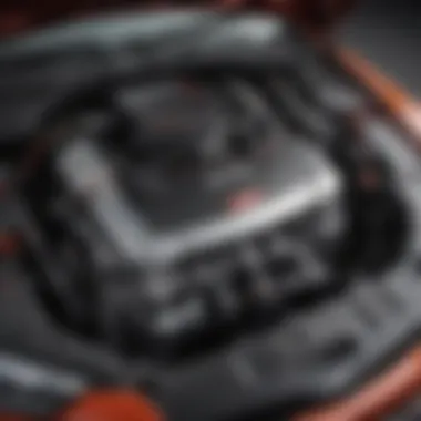 Powerful Engine of Kia Stinger GT RWD Engine compartment of the Kia Stinger GT RWD displaying its powerful engine.
