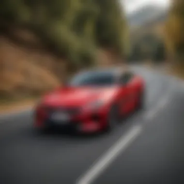 Performance Excellence of the Kia Stinger Kia Stinger in action on a winding road demonstrating performance