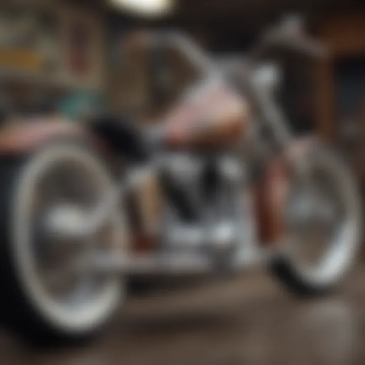 An intricately designed lowrider bike with custom features and accessories.