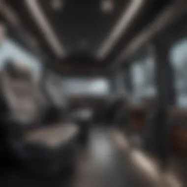 Stylish interior of a converted Mercedes-Benz Sprinter