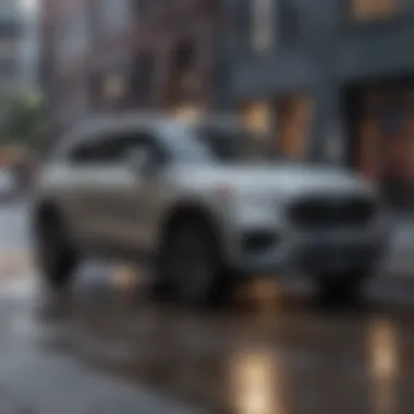 Sleek Design of a Popular Small SUV A modern small SUV parked in an urban environment showcasing its sleek design.