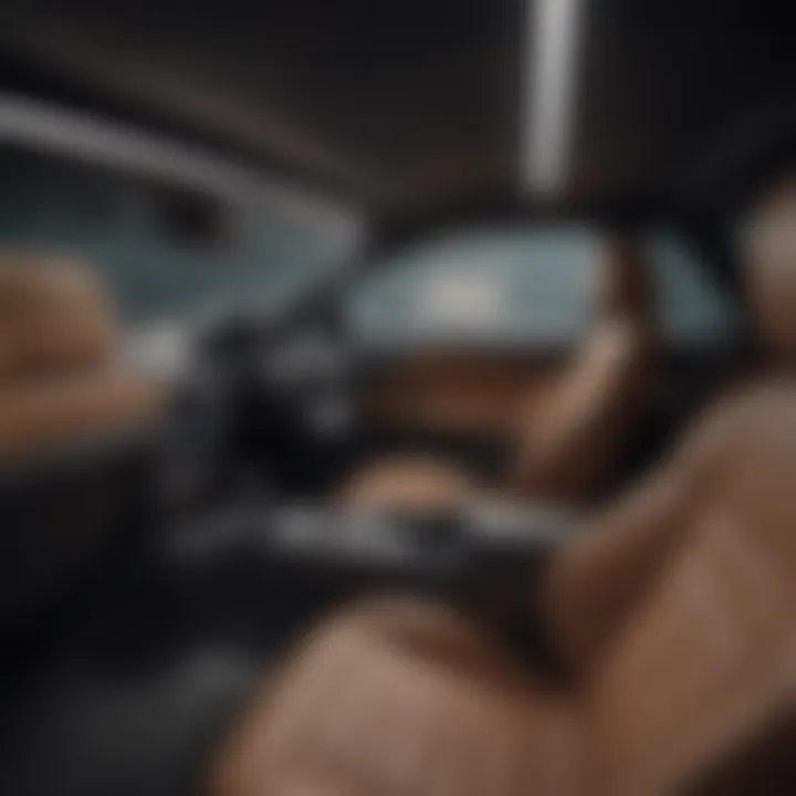 Interior view of the Mustang SUV highlighting spacious seating for seven.