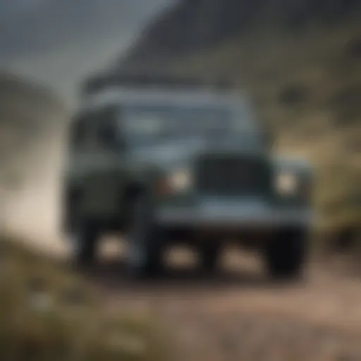 Classic Land Rover on rugged terrain