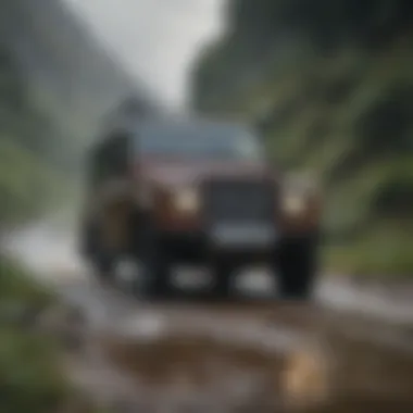 Land Rover traversing challenging landscapes