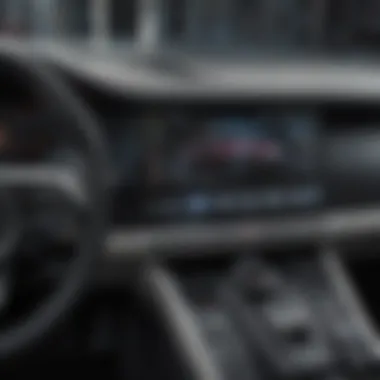 Close-up view of the high-tech dashboard and infotainment system inside the Panamera