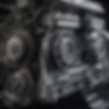 Close-up of the 8-cylinder engine showcasing its engineering