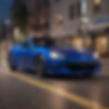 Subaru BRZ navigating through the iconic streets of Los Angeles