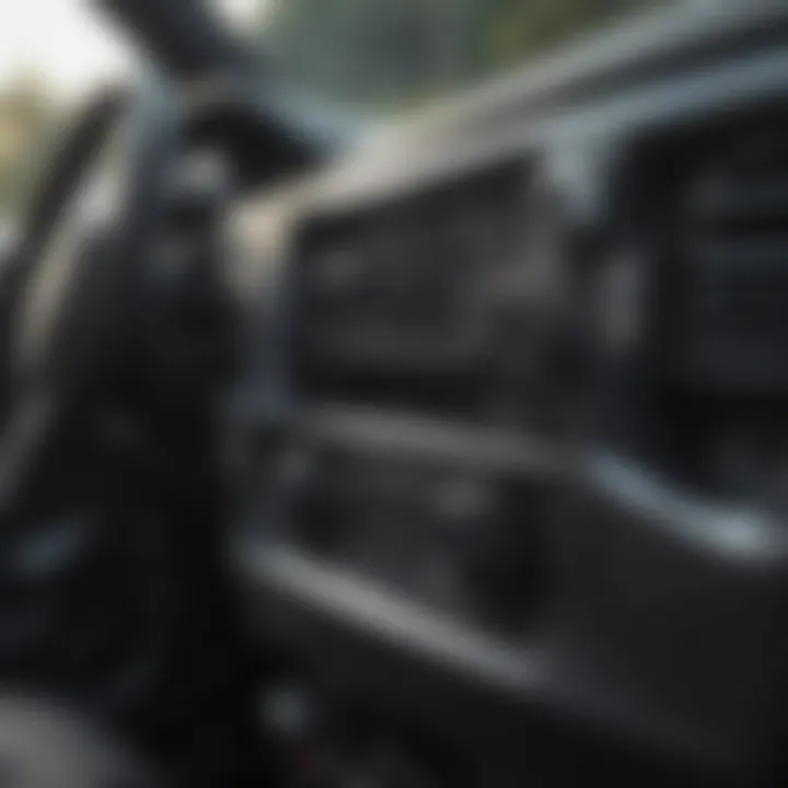 An interior view of an SUV showcasing advanced technology and spacious design.