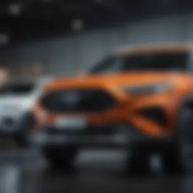 Diversity on Display: The SUV Market Unveiled A diverse array of SUVs displayed at an automotive show, highlighting market variety.
