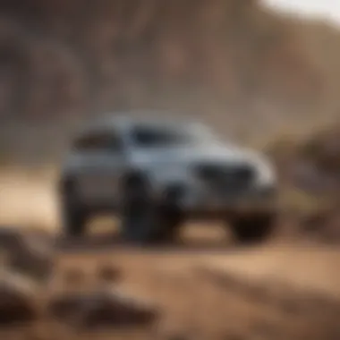 SUV in action on rugged terrain demonstrating performance