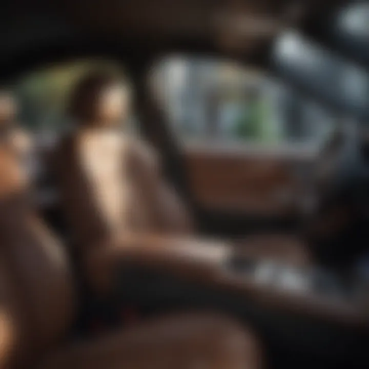Interior view of a luxury sedan featuring state-of-the-art technology