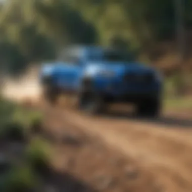 Stunning blue Toyota Tacoma TRD Off-Road amidst natural surroundings