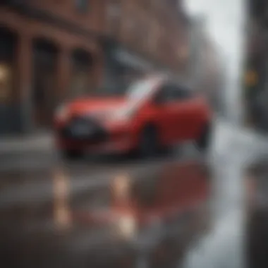 Toyota Yaris AWD driving through an urban environment