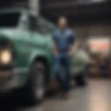 Satisfied Truck Owner Experience A satisfied truck owner examining their vehicle with a smile