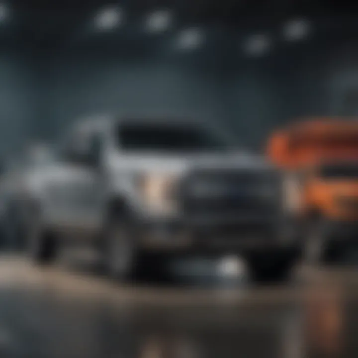 A diverse lineup of Galpin Ford commercial trucks showcasing their robust design and capabilities.