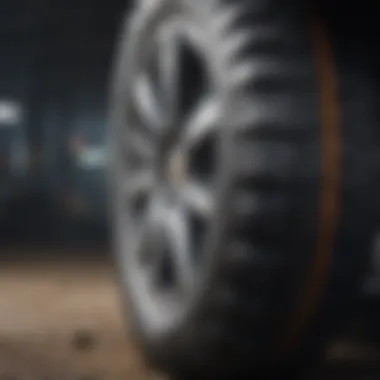 Close-up view of the Geolandar AT tire tread showcasing its rugged design