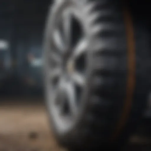 Close-up view of the Geolandar AT tire tread showcasing its rugged design